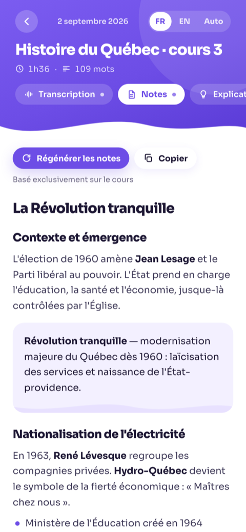 Notes essentielles