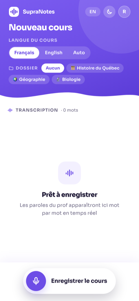 Nouveau cours