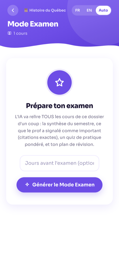 Mode Examen